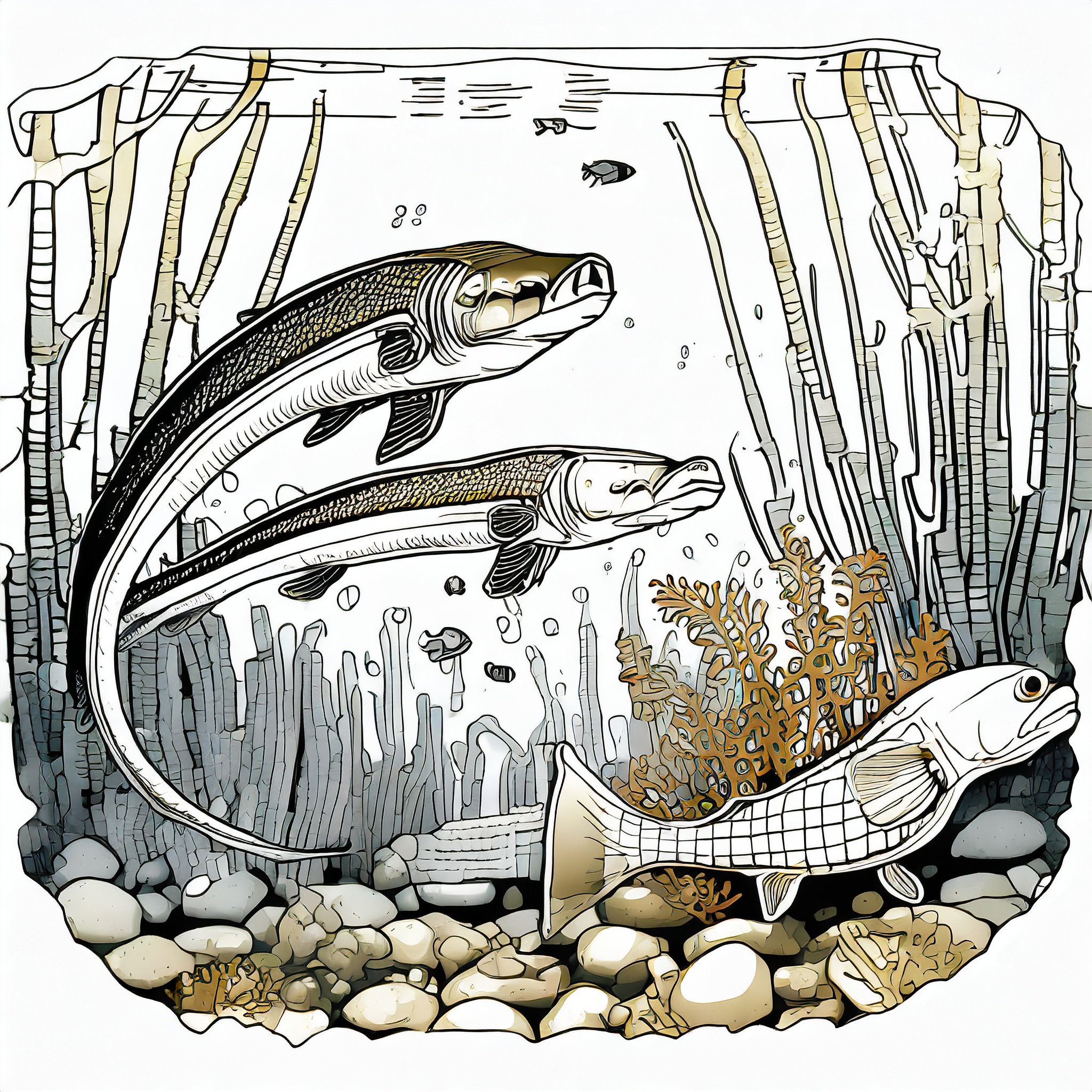 Two lots of differently strange fish.